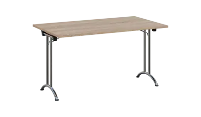 SLC 140 chrom skládací jednací stůl 1394x800, deska 25 mm, podnož chrom, deska dub bardolino